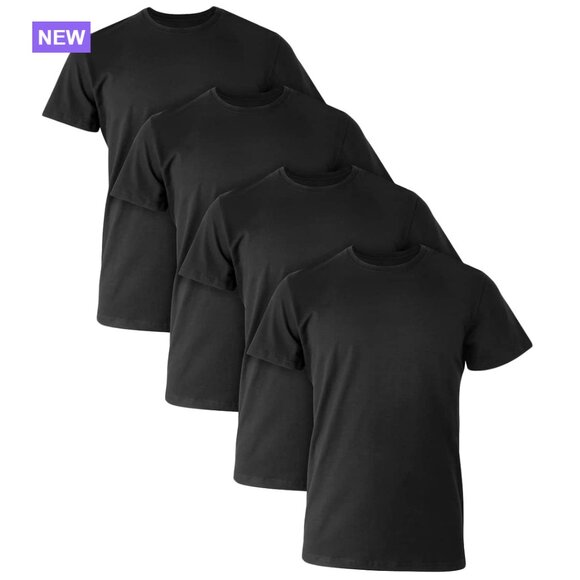 Cotton Blend Undershirt 4-Pack Moisture-Wicking Crewneck T-Shirt